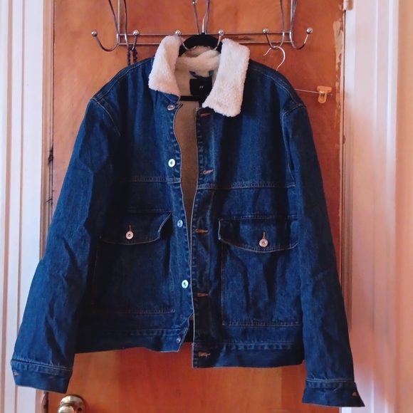 MENS HEAVY DEMIN FLEECE JACKET - Picture 2 of 7